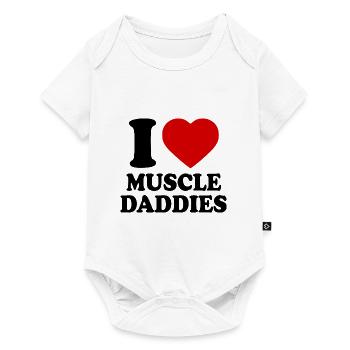 I love muscle daddies - Body à manches courtes Premium Bébé - blanc - Devant