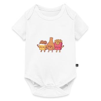 Cute Fried Food Onion Rings Fried Chicken Fries - Baby Premium short-sleeve bodysuit - white - Front