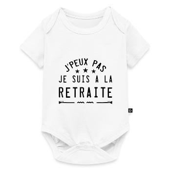 J'Peux Pas Je Suis À La Retraite | Humour Cadeau - Body à manches courtes Premium Bébé - blanc - Devant