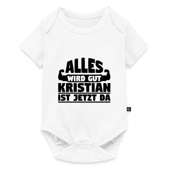 Alles wird gut Kristian ist jetzt da - Baby Premium Kurzarmbody - Weiß - Vorne