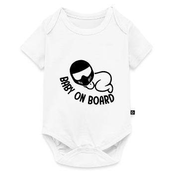 baby on board Cadeau Humour Moto Motard - Body à manches courtes Premium Bébé - blanc - Devant