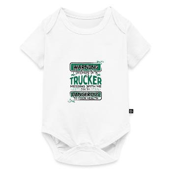 Truckers Wife Gifts Warning Appartiennent à un camionneur - Body à manches courtes Premium Bébé - blanc - Devant