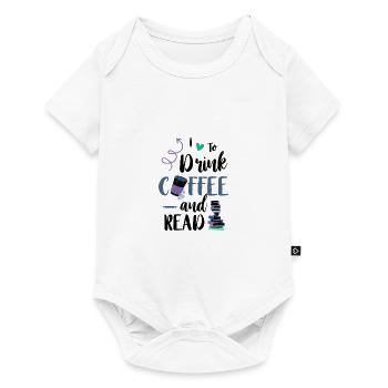 Love to Drink Coffee and Read Books Coffee - Baby Premium short-sleeve bodysuit - white - Front