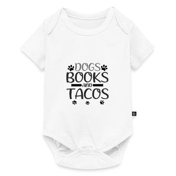 Book Lover Gift Dogs Books and Tacos Gift for - Baby Premium short-sleeve bodysuit - white - Front