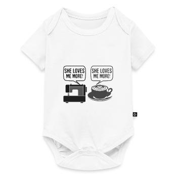 Sewing Humor Gift She Loves Me More Sewing - Baby Premium short-sleeve bodysuit - white - Front