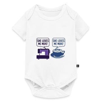 Sewing Humor Gift She Loves Me More Sewing - Baby Premium short-sleeve bodysuit - white - Front