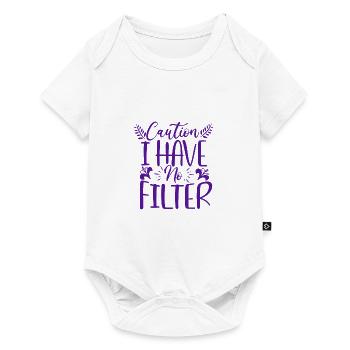 Cadeau sarcastique Attention je n’ai pas de filtre Sarcasme - Body à manches courtes Premium Bébé - blanc - Devant