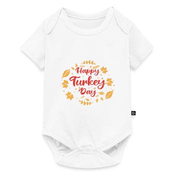 Happy Turkey Day | Thanksgiving - Body à manches courtes Premium Bébé - blanc - Devant