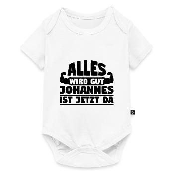Alles wird gut Johannes ist jetzt da - Baby Premium Kurzarmbody - Weiß - Vorne