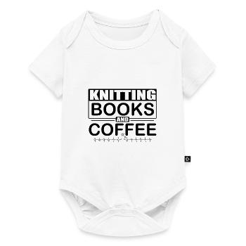 Knitting Books and Coffee Fun Knitter Gift Idea - Baby Premium short-sleeve bodysuit - white - Front