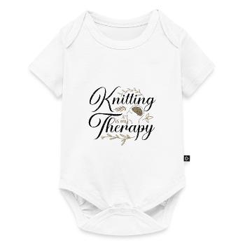 Stricken ist meine Therapie Spaß Stricken Geschenkideen - Baby Premium Kurzarmbody - Weiß - Vorne