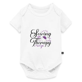 Näherin Geschenk Nähen ist meine Therapie Quilterin Geschenke - Baby Premium Kurzarmbody - Weiß - Vorne