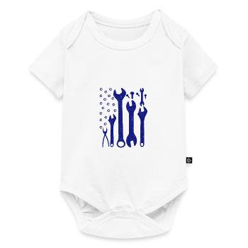 Patriotic Mechanic Gifts American Flag Made of - Baby Premium short-sleeve bodysuit - white - Front