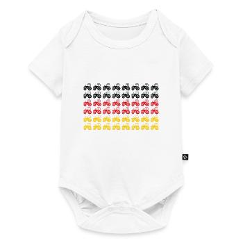 Traktor Deutscher Flagge Bauer - Baby Premium Kurzarmbody - Weiß - Vorne