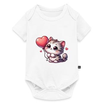 Chat Ballon Animaux - Body à manches courtes Premium Bébé - blanc - Devant