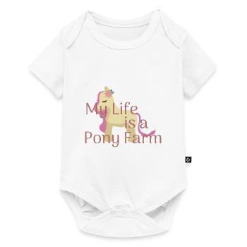 My life is a pony farm - Baby Premium Kurzarmbody - Weiß - Vorne