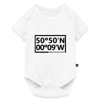 Brighton and Hove Koordinaten - Baby Premium Kurzarmbody - Weiß - Vorne