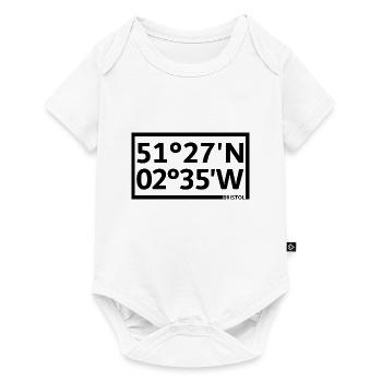 Bristol Koordinaten - Baby Premium Kurzarmbody - Weiß - Vorne