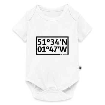 Swindon Koordinaten - Baby Premium Kurzarmbody - Weiß - Vorne