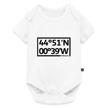 Mérignac Koordinaten - Baby Premium Kurzarmbody - Weiß - Vorne