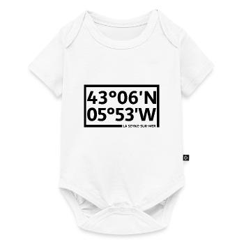 La Seyne-sur-Mer Koordinaten - Baby Premium Kurzarmbody - Weiß - Vorne