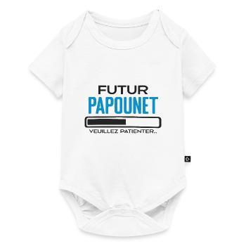 Futur Papounet Cadeau Fete des Peres Papa - Body à manches courtes Premium Bébé - blanc - Devant