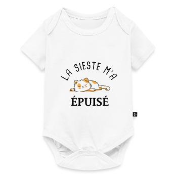 chat la sieste ma épuisé cadeau humour - Body à manches courtes Premium Bébé - blanc - Devant