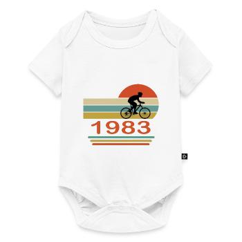 40 Anniversaire 1983 Vintage Retro Cycliste Cycliste - Body à manches courtes Premium Bébé - blanc - Devant