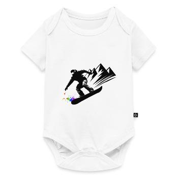 Snowboard Snowboarder Snowboarding Winter sports - Baby Premium short-sleeve bodysuit - white - Front