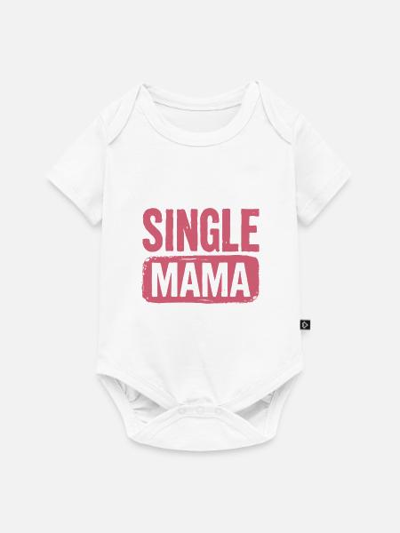 Single Mama Power Spruch - Baby Premium Kurzarmbody - Weiß