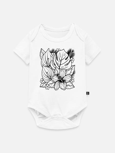 Blumen - Baby Premium Kurzarmbody - Weiß