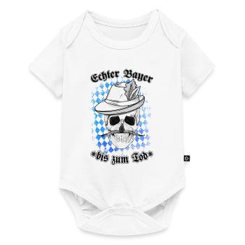Echter Bayer - Bis zum Tod - Totenkopf - Rauten - Baby Premium Kurzarmbody - Weiß - Vorne