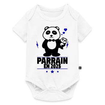 Parrain en 2025,bientôt parrain - Body à manches courtes Premium Bébé - blanc - Devant