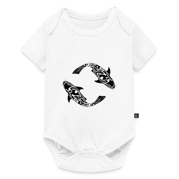 Deux poissons de carpe Koi Vector - Body à manches courtes Premium Bébé - blanc - Devant