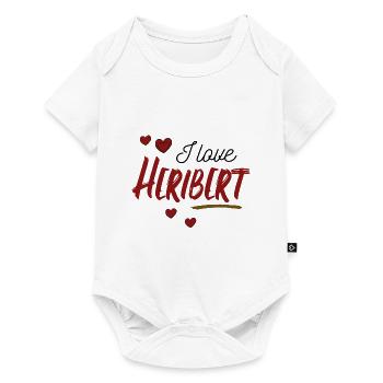Valentinstag - I Love Heribert Ich liebe Herz Name - Baby Premium Kurzarmbody - Weiß - Vorne