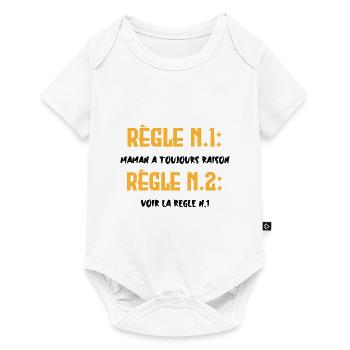règle #1: tonton a toujours raison - Body à manches courtes Premium Bébé - blanc - Devant
