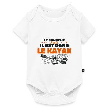 Le Bonheur Existe il Est Dans Le Kayak - Body à manches courtes Premium Bébé - blanc - Devant