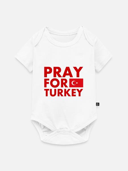 Pray for turkey - Baby Premium Kurzarmbody - Weiß