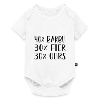 40% BARBU 30% FIER 30% OURS - Body à manches courtes Premium Bébé - blanc - Devant