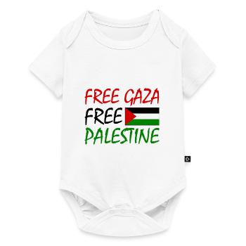 Free gaza Free palestine - Body à manches courtes Premium Bébé - blanc - Devant