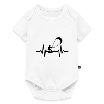 Battement de cœur du kitesurf - Body à manches courtes Premium Bébé - blanc - Devant