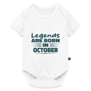 Legends are born in October - Baby Premium short-sleeve bodysuit - white - Front