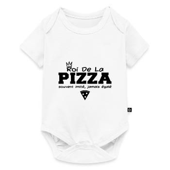 Roi de la pizza | cadeau drôle pizzaiolo - Body à manches courtes Premium Bébé - blanc - Devant