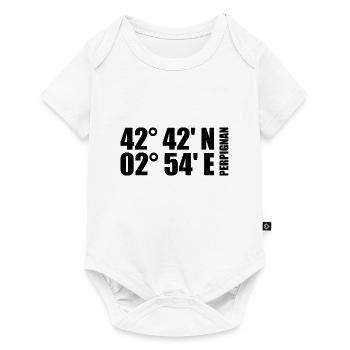 Perpignan Koordinaten - Baby Premium Kurzarmbody - Weiß - Vorne