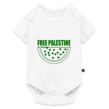 Free palestine melon pastèque - Body à manches courtes Premium Bébé - blanc - Devant