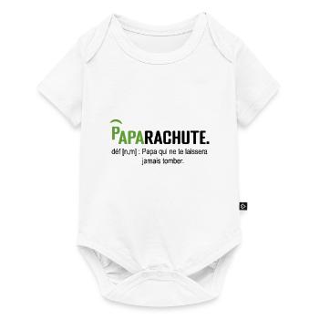 Paparachute gift dad father and daughter Birthday - Baby Premium short-sleeve bodysuit - white - Front