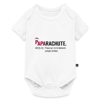 Paparachute gift dad father and daughter Birthday - Baby Premium short-sleeve bodysuit - white - Front