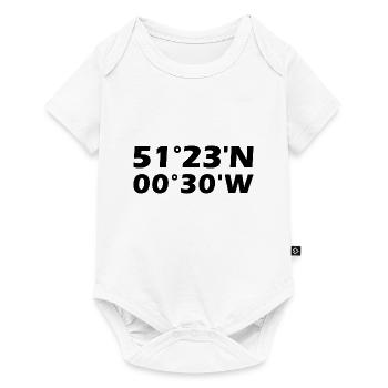 Rochester Koordinaten - Baby Premium Kurzarmbody - Weiß - Vorne