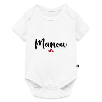 Manou - Baby Premium Kurzarmbody - Weiß - Vorne