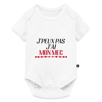 Je Peux Pas J'ai Mon Mec Cadeau D'amour - Body à manches courtes Premium Bébé - blanc - Devant